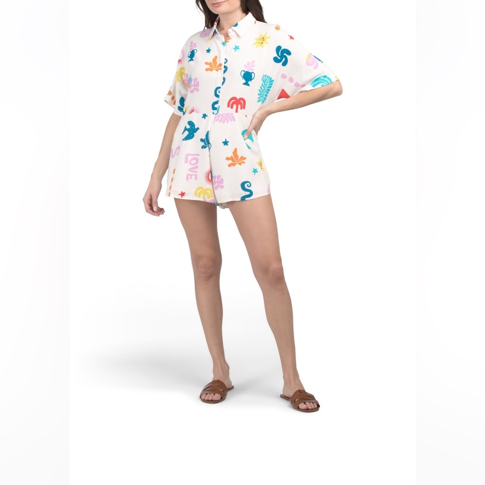 Paperheart Linen Blend Floral Romper